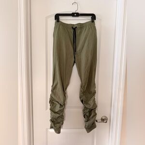 Vintage Ruched Jogger Pants Lagenlook Fairycore 80s 90s Olive Green Drawstring